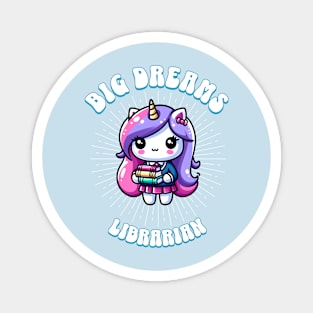 Big Dreams Librarian Unicorn Ocean Edition Magnet